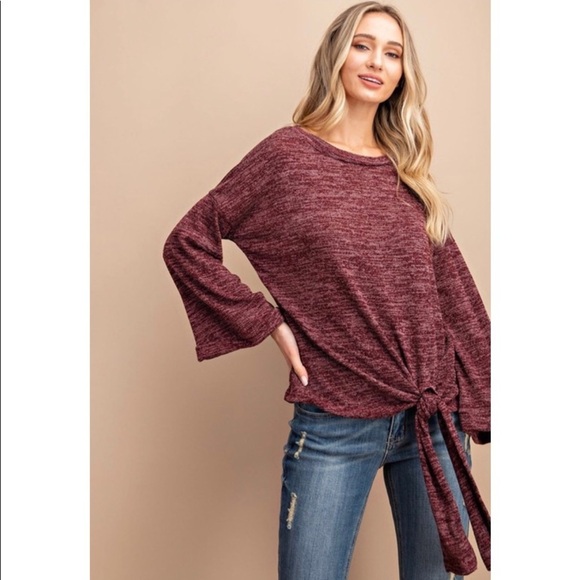 NEW! Marbled Knit self tie Top! - Picture 3 of 5